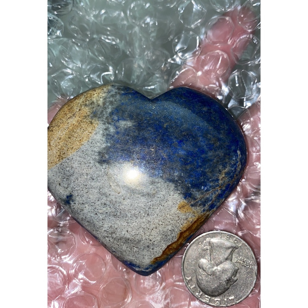 Lapis lazuli heart and Dana Marie fluorite specimen